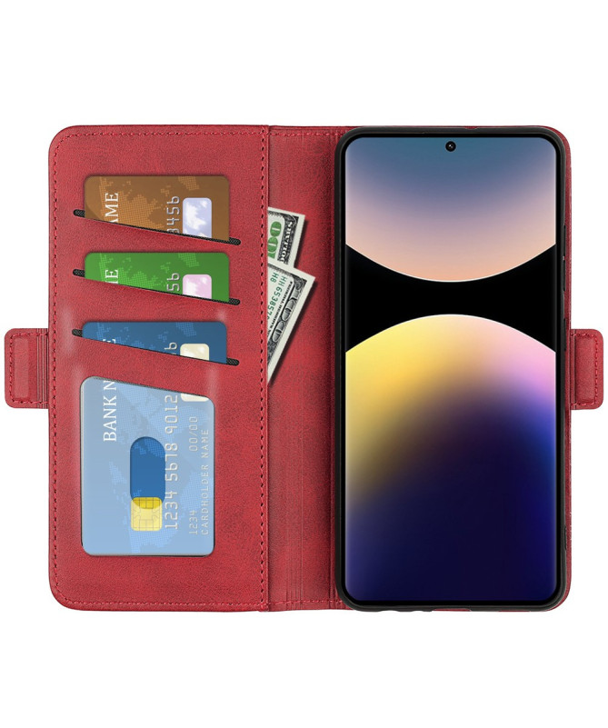 Étui Xiaomi Redmi Note 14 Pro 4G portefeuille revêtement simili cuir m