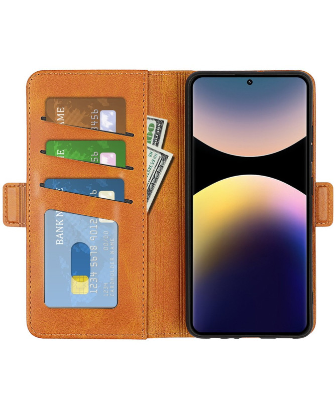 Étui Xiaomi Redmi Note 14 Pro 4G portefeuille revêtement simili cuir m
