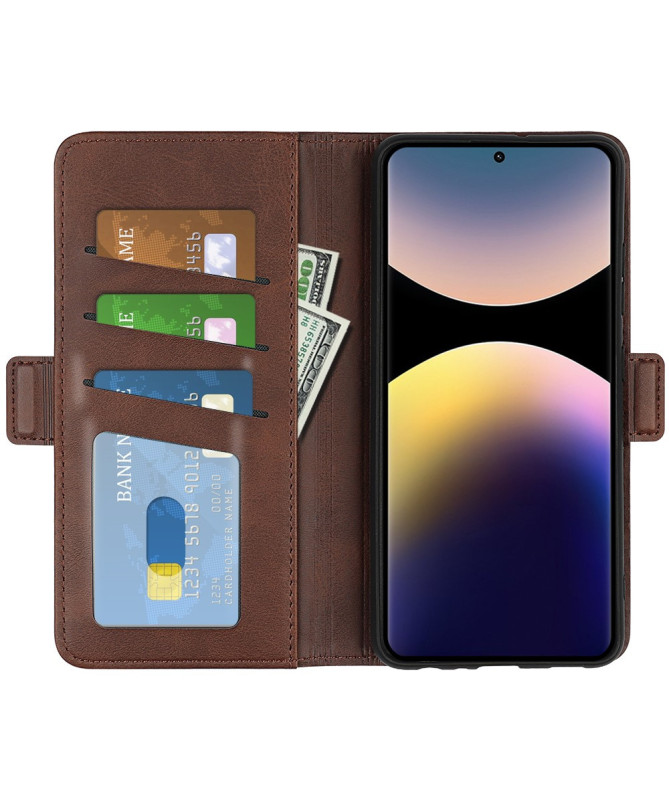Étui Xiaomi Redmi Note 14 Pro 4G portefeuille revêtement simili cuir m
