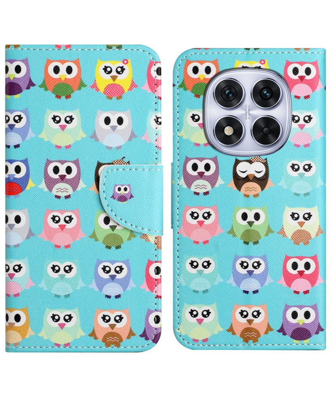 Housse Xiaomi Redmi Note 14 Pro Plus Motif Chouettes Colorées