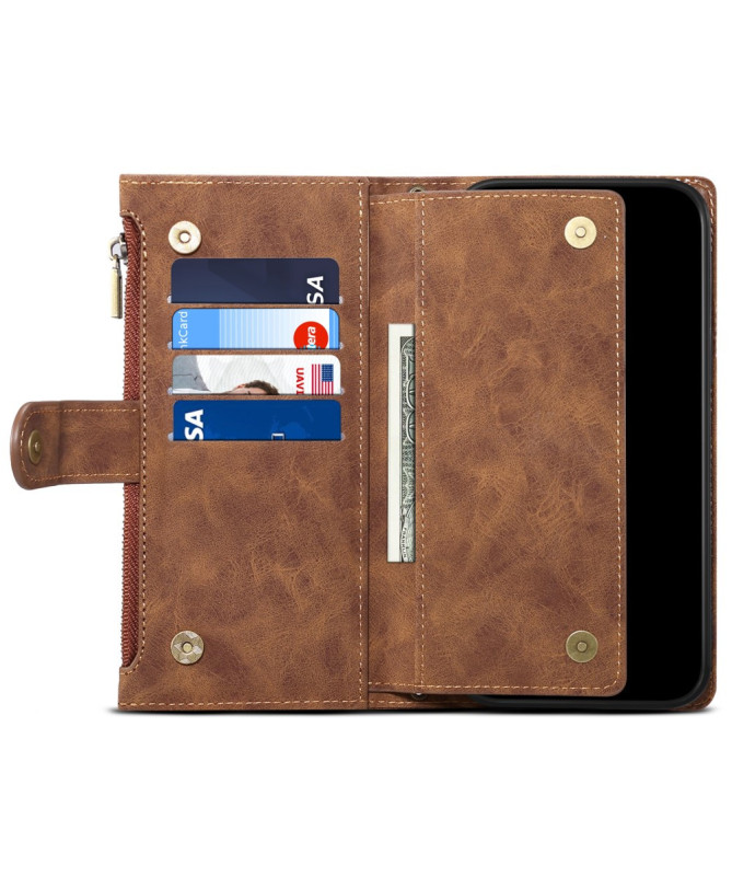Irène - Housse Motorola Edge 50 Neo Portefeuille à Lanière