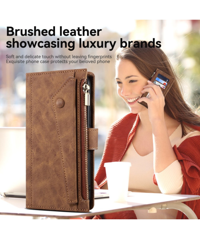 Irène - Housse Motorola Edge 50 Neo Portefeuille à Lanière