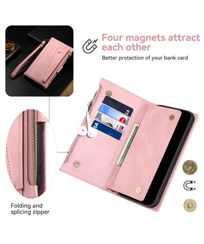 Irène - Housse Motorola Edge 50 Neo Portefeuille à Lanière
