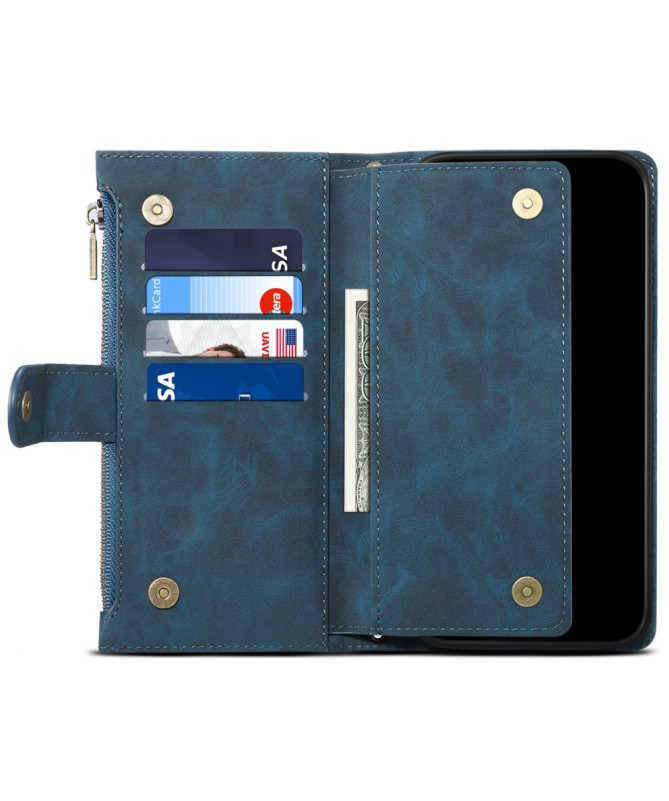 Irène - Housse Motorola Edge 50 Neo Portefeuille à Lanière