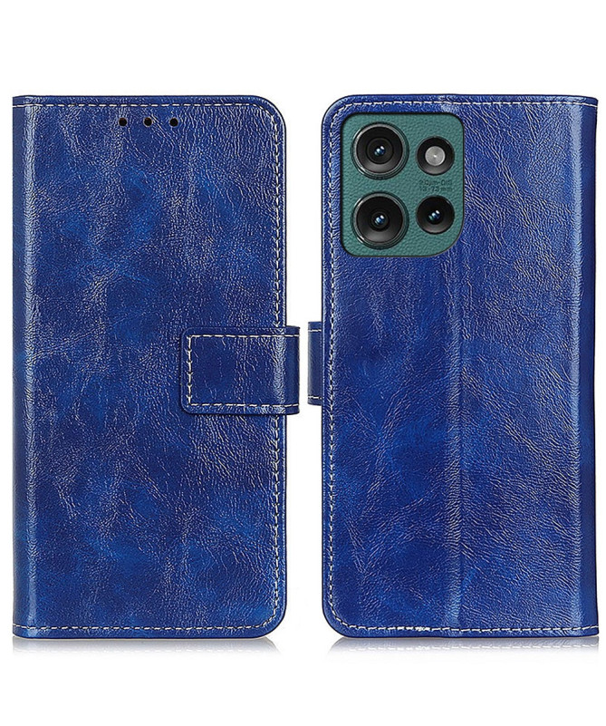 Housse Motorola Edge 50 Neo effet cuir luxueux coutures