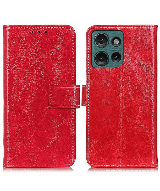 Housse Motorola Edge 50 Neo effet cuir luxueux coutures