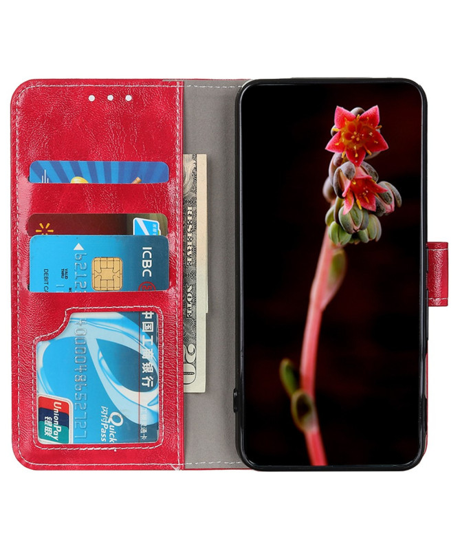 Housse Motorola Edge 50 Neo effet cuir luxueux coutures