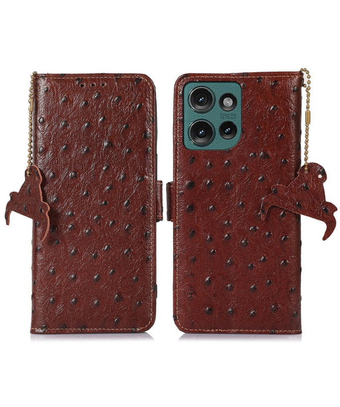 Housse Motorola Edge 50 Neo Cuir Effet Peau d'Autruche