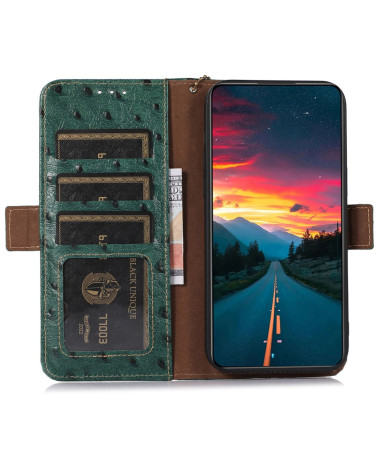 Housse Motorola Edge 50 Neo Cuir Effet Peau d'Autruche Vert - photo 7
