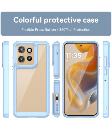 Coque Motorola Edge 60 Neo/50 Neo/ThinkPhone 25 Transparente Contour Couleuré Bleu clair - photo 7