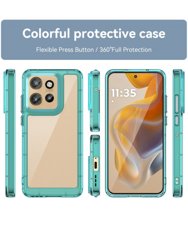 Coque Motorola Edge 60 Neo/50 Neo/ThinkPhone 25 Transparente Contour Couleuré Cyan - photo 17