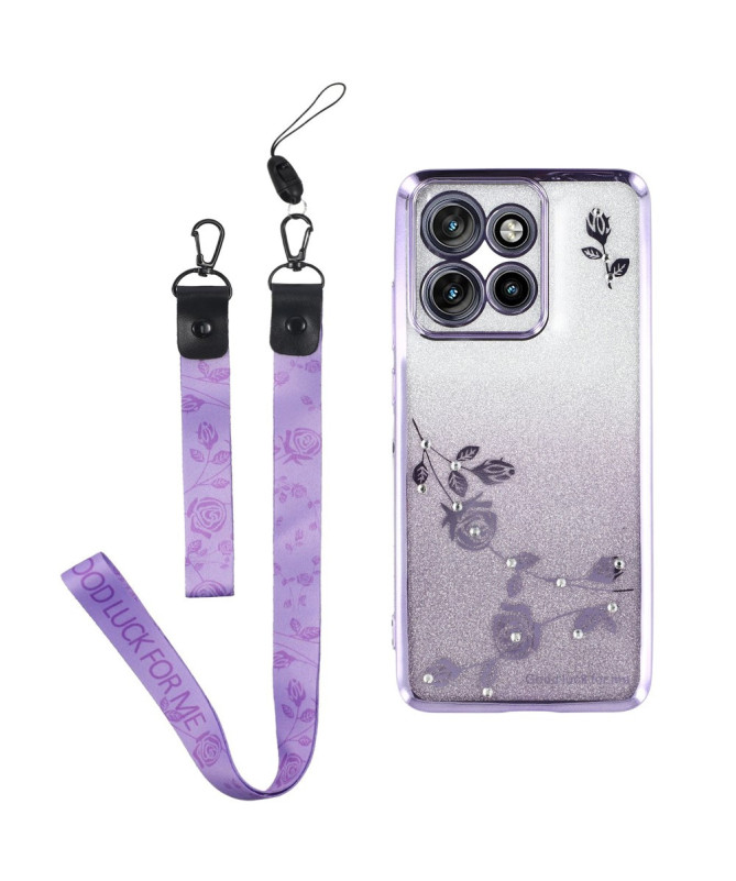 Coque Motorola Edge 60 Neo/50 Neo Glamour Glitz avec Sangle