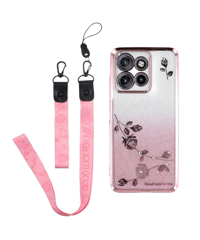 Coque Motorola Edge 60 Neo/50 Neo Glamour Glitz avec Sangle