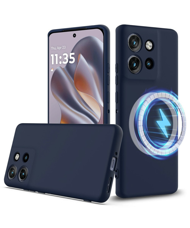 Coque Motorola Edge 50 Silicone Liquide MagSafe, Lanière