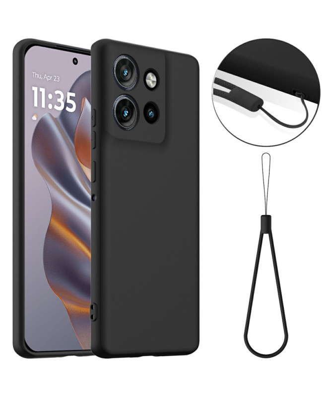 Coque Motorola Edge 50 Silicone Liquide MagSafe, Lanière