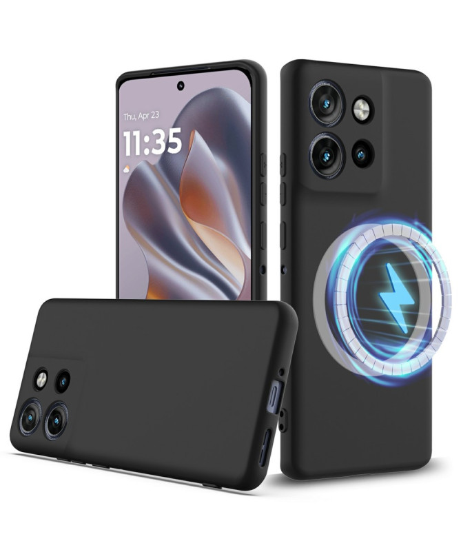 Coque Motorola Edge 50 Silicone Liquide MagSafe, Lanière