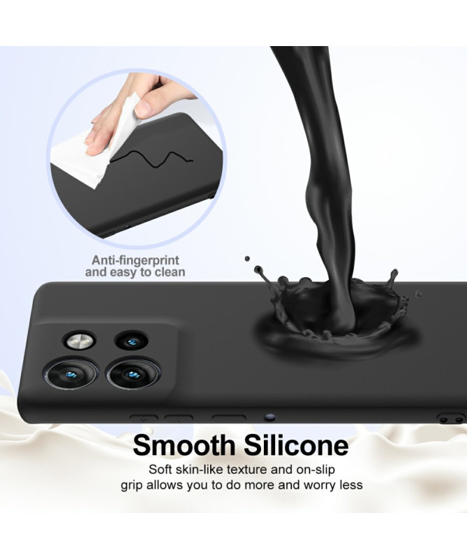 Coque Motorola Edge 50 Silicone Liquide MagSafe, Lanière