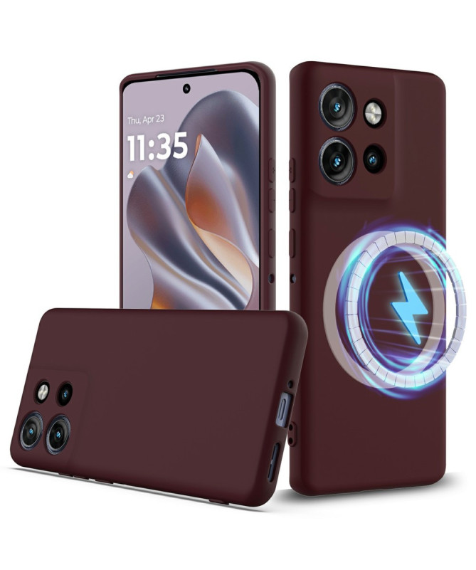 Coque Motorola Edge 50 Silicone Liquide MagSafe, Lanière