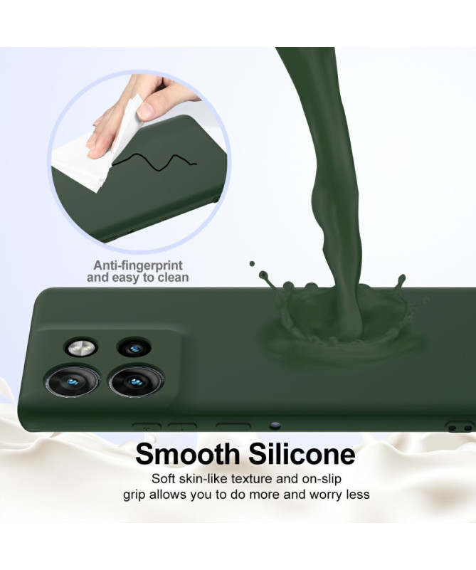 Coque Motorola Edge 50 Silicone Liquide MagSafe, Lanière