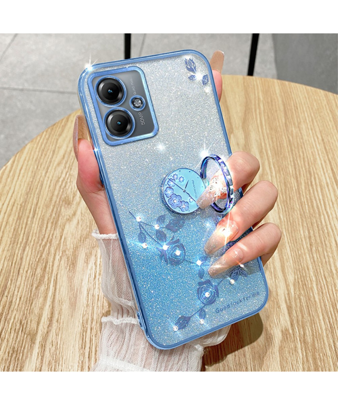 Coque Moto G14 Glamour Glitz avec Anneau