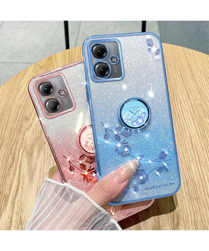Coque Moto G14 Glamour Glitz avec Anneau
