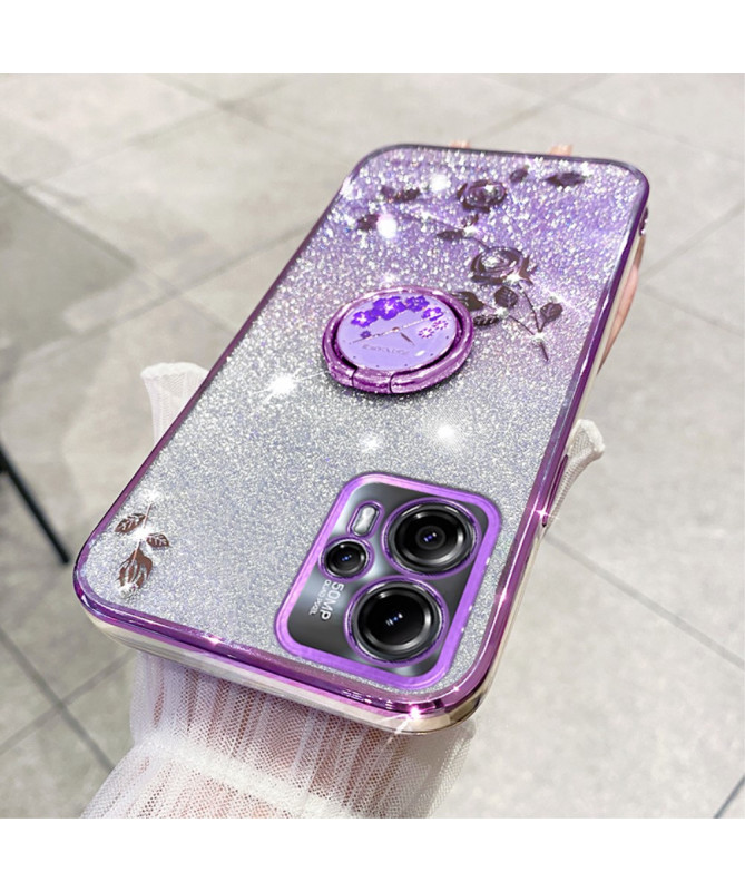 Coque Moto G14 Glamour Glitz avec Anneau