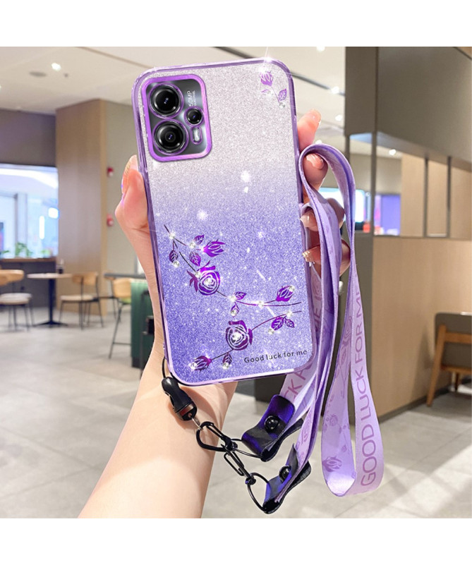 Coque Moto G14 Glamour Glitz avec Sangle