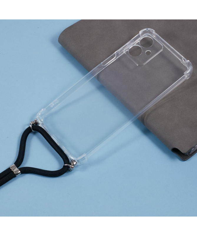 Cléos - Coque Moto G14 transparente avec cordon