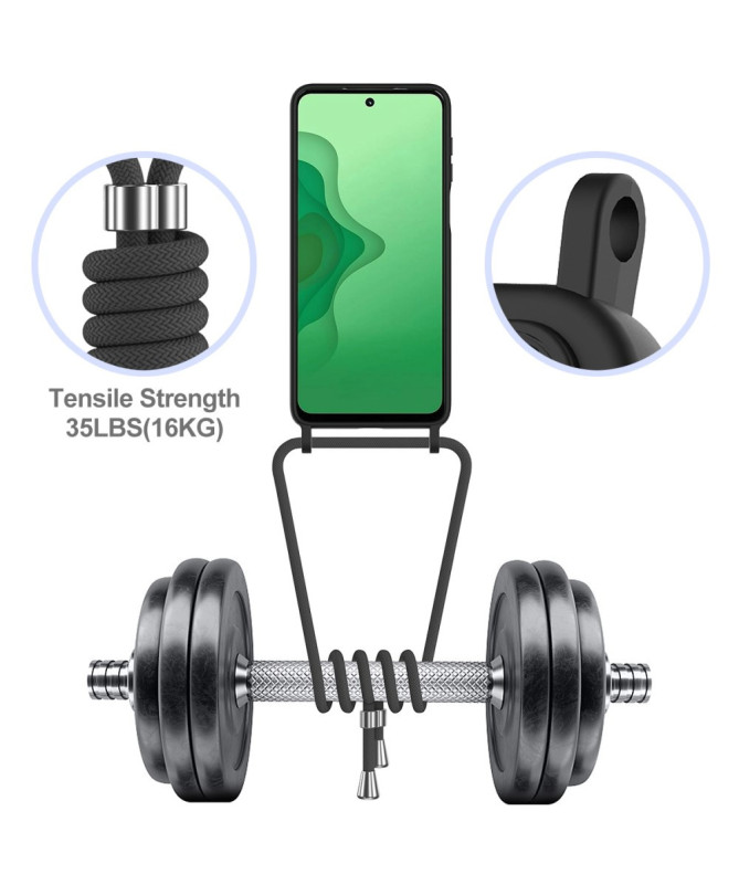 Coque Moto G14 Silicone Liquide à Cordon et Porte-carte