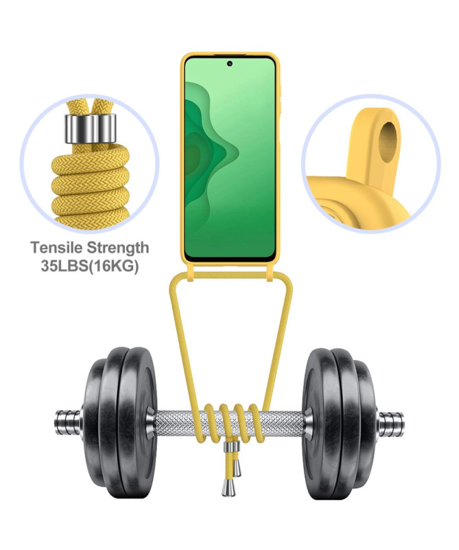 Coque Moto G14 Silicone Liquide à Cordon et Porte-carte