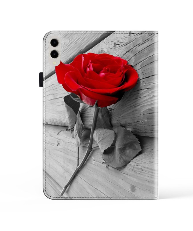 Housse Samsung Galaxy Tab S10 Ultra / S9 Ultra - Motif Rose Rouge