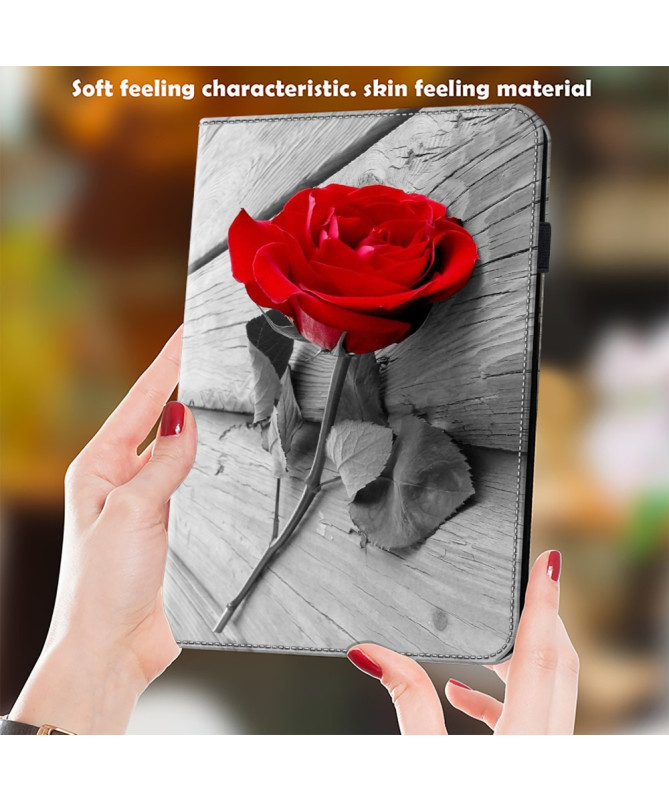 Housse Samsung Galaxy Tab S10 Ultra / S9 Ultra - Motif Rose Rouge