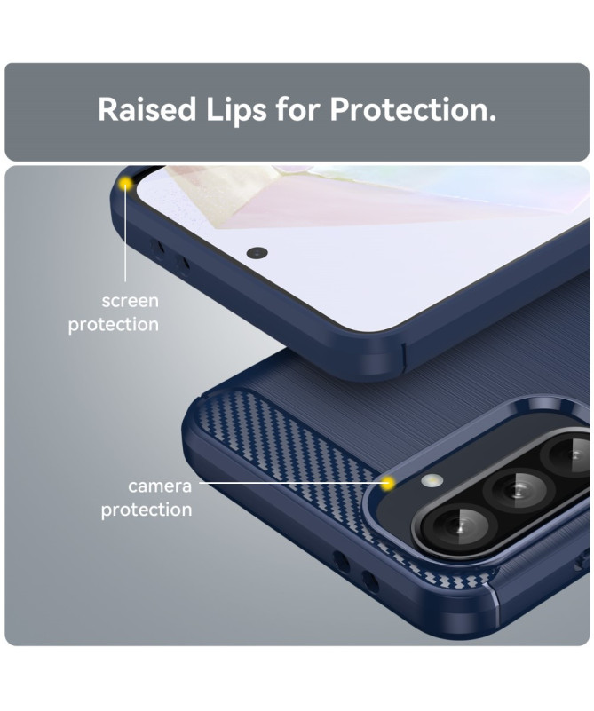 Coque Samsung Galaxy A56 5G / A36 5G Effet Brossé avec Texture Carbone