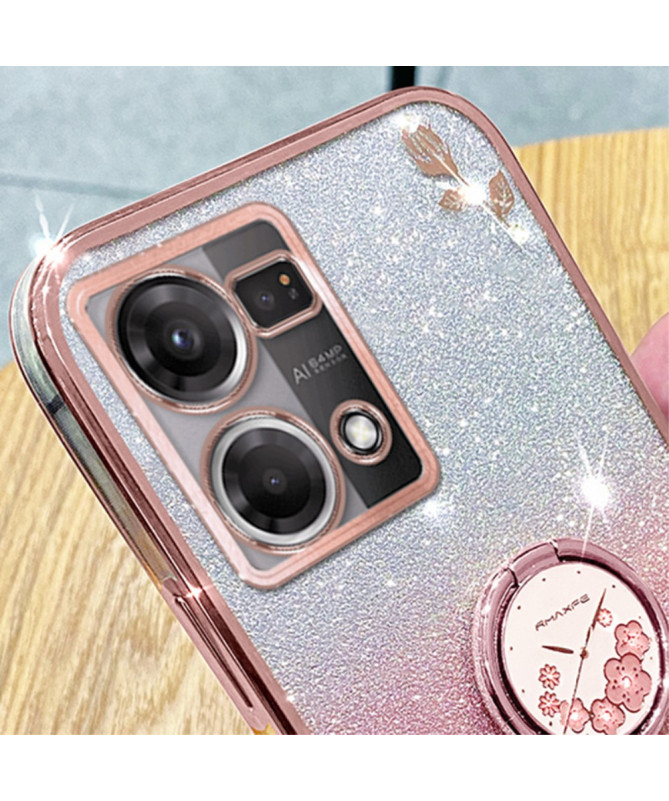 Coque Oppo Reno 7 Glamour Glitz avec Anneau