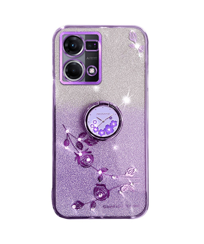 Coque Oppo Reno 7 Glamour Glitz avec Anneau