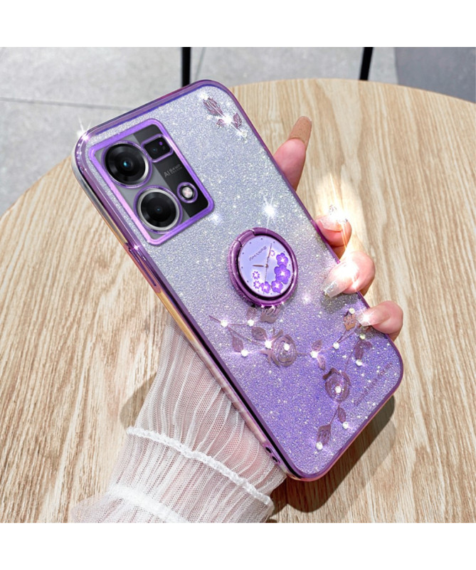 Coque Oppo Reno 7 Glamour Glitz avec Anneau