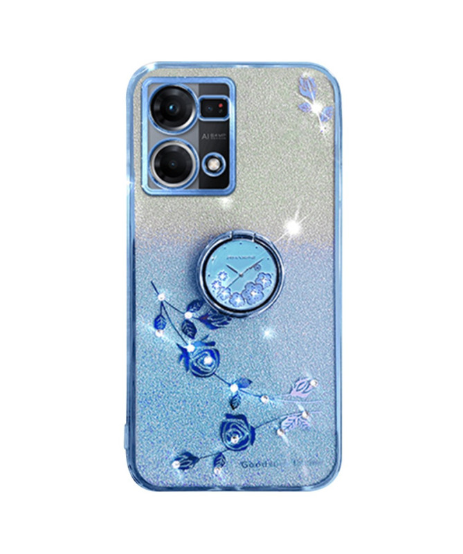 Coque Oppo Reno 7 Glamour Glitz avec Anneau