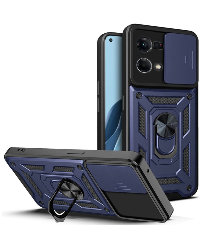 Coque Oppo Reno 7 Hybride Fonction Support et Cache Objectif