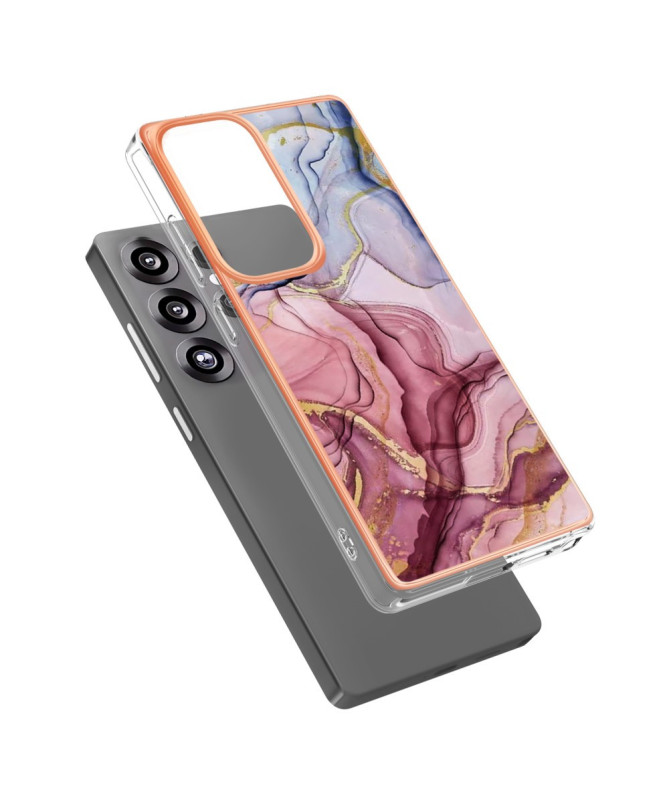 Coque Samsung Galaxy S25 Ultra Marbre Violet et Or