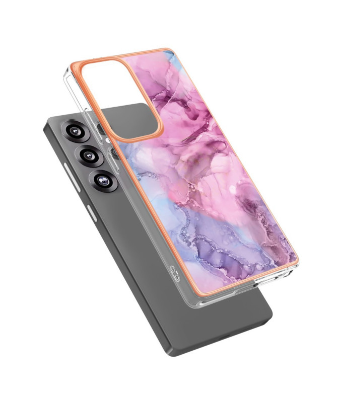 Coque Samsung Galaxy S25 Ultra Marbre Rose et Violet