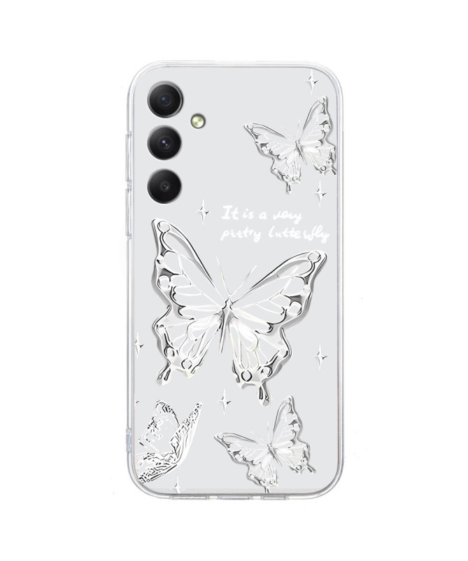 Coque Samsung Galaxy A36 5G Papillon d'Argent