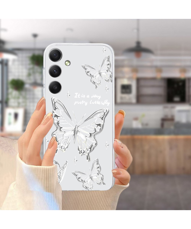 Coque Samsung Galaxy A36 5G Papillon d'Argent