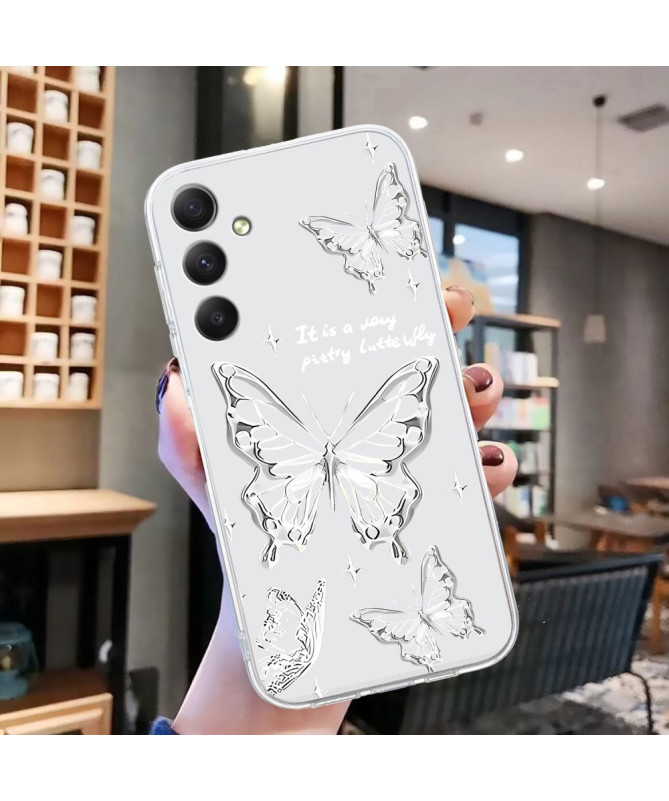 Coque Samsung Galaxy A36 5G Papillon d'Argent