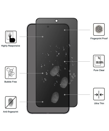 Protection d'écran Samsung Galaxy S25 Edge verre trempé et filtre de confidentialité