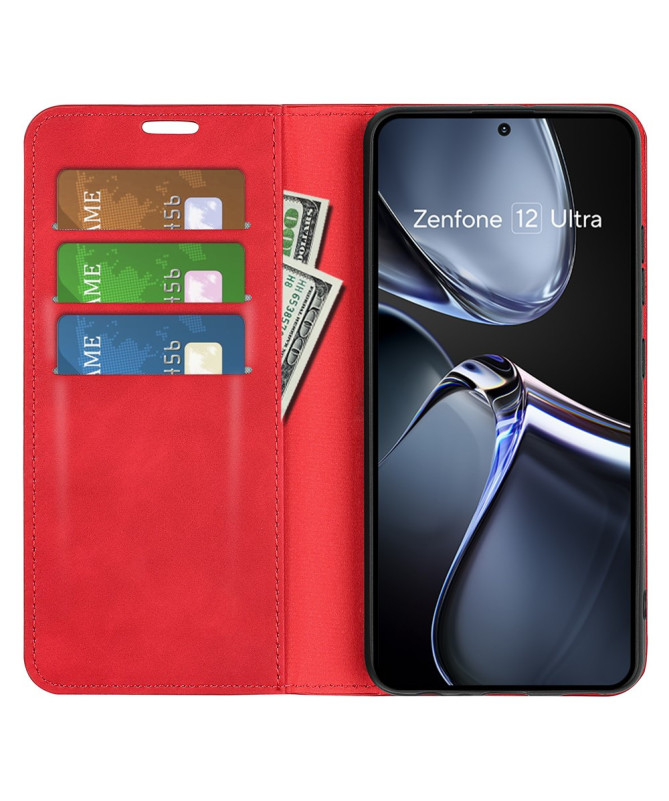 Étui Zenfone 12 Ultra simili cuir fonction stand