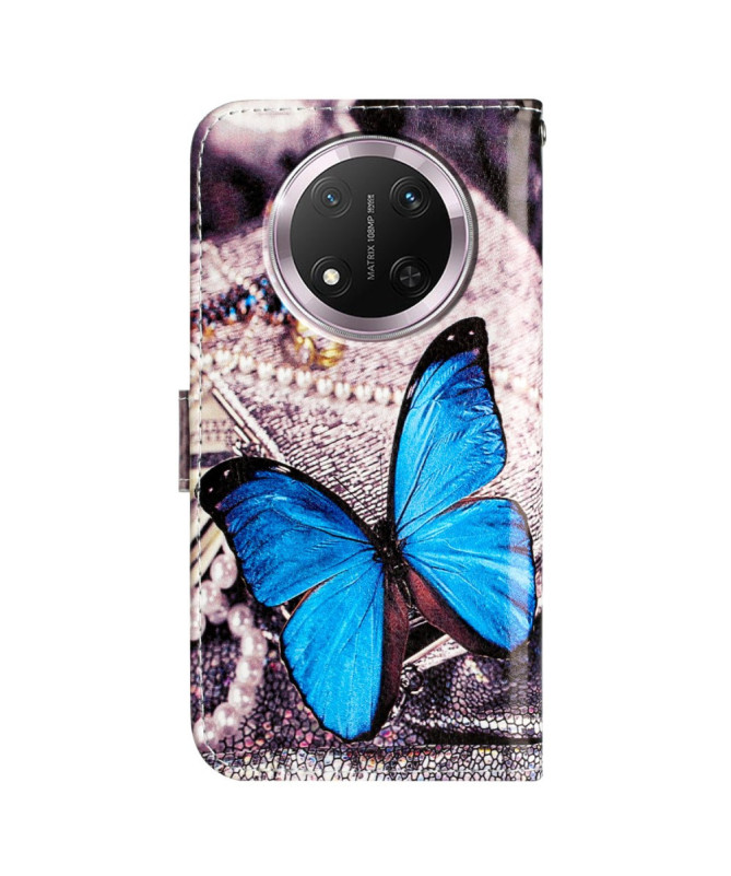 Housse Honor Magic 7 Lite Papillon Bleu