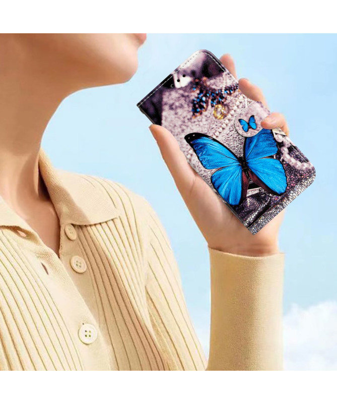 Housse Honor Magic 7 Lite Papillon Bleu