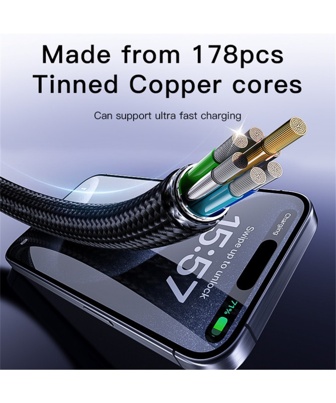 VOLT-LINK | Câble USB-C vers USB-C 60W, charge rapide 2M