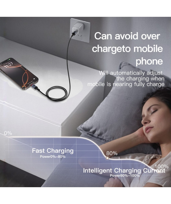 VOLT-LINK | Câble USB-C vers USB-C 60W, charge rapide 2M