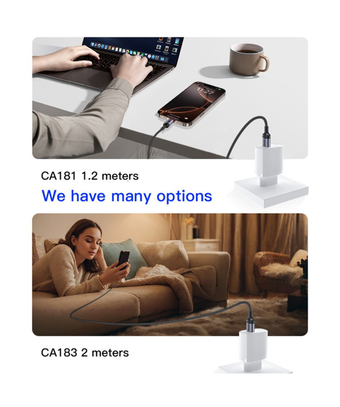 VOLT-LINK | Câble USB-C vers USB-C 60W, charge rapide 2M